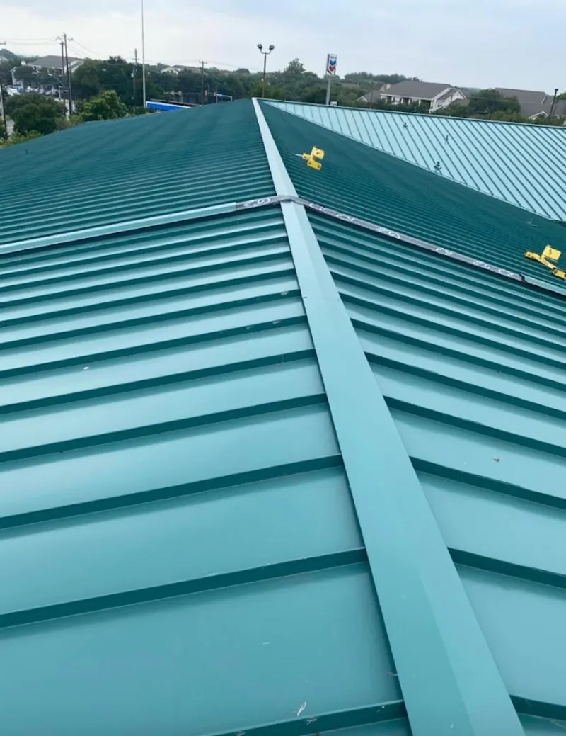 Green commercial metal roof ridge and valley for Metal Roof Repair in Tiffin